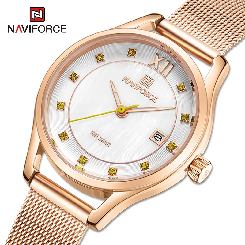 NAVIFORCE Best Seller Women Luxury Brand Watch Casual Fashion Quartz Waterproof Calendar Stainless Steel Female Clock Wristwatch
NAVIFORCE Best Seller Women Luxury Brand Watch Casual Fashion Quartz Waterproof Calendar Stainless Steel Female Clock Wristwatch