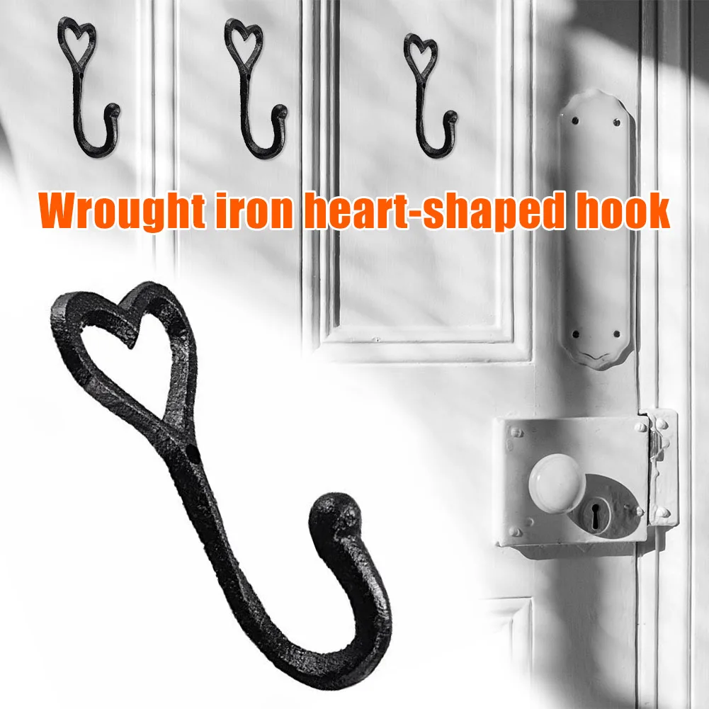 Retro Wrought Iron Heart-Shaped Hook Bedroom Decorative Home Wall Mounted Vintage Hat Coat Holder Storage Hook FPing
Retro Wrought Iron Heart-Shaped Hook Bedroom Decorative Home Wall Mounted Vintage Hat Coat Holder Storage Hook FPing