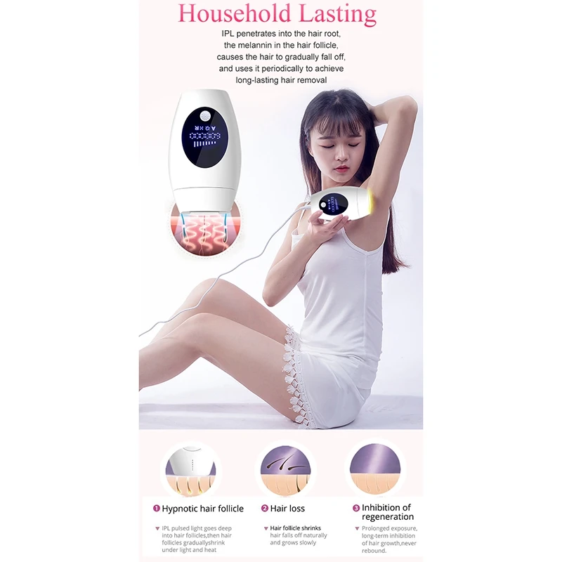 Professional Permanent Ipl Epilator Hair Removal Photo Epilator Women Painless Hair Remover Machine EU US UK Plug
Professional Permanent Ipl Epilator Hair Removal Photo Epilator Women Painless Hair Remover Machine EU US UK Plug