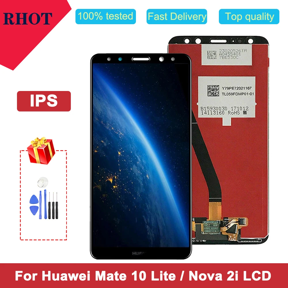 

5.9" IPS LCD Display For Huawei Mate 10 Lite LCD Touch Screen Digitizer Assembly With Frame for Nova 2i RNE-L21 Replacement