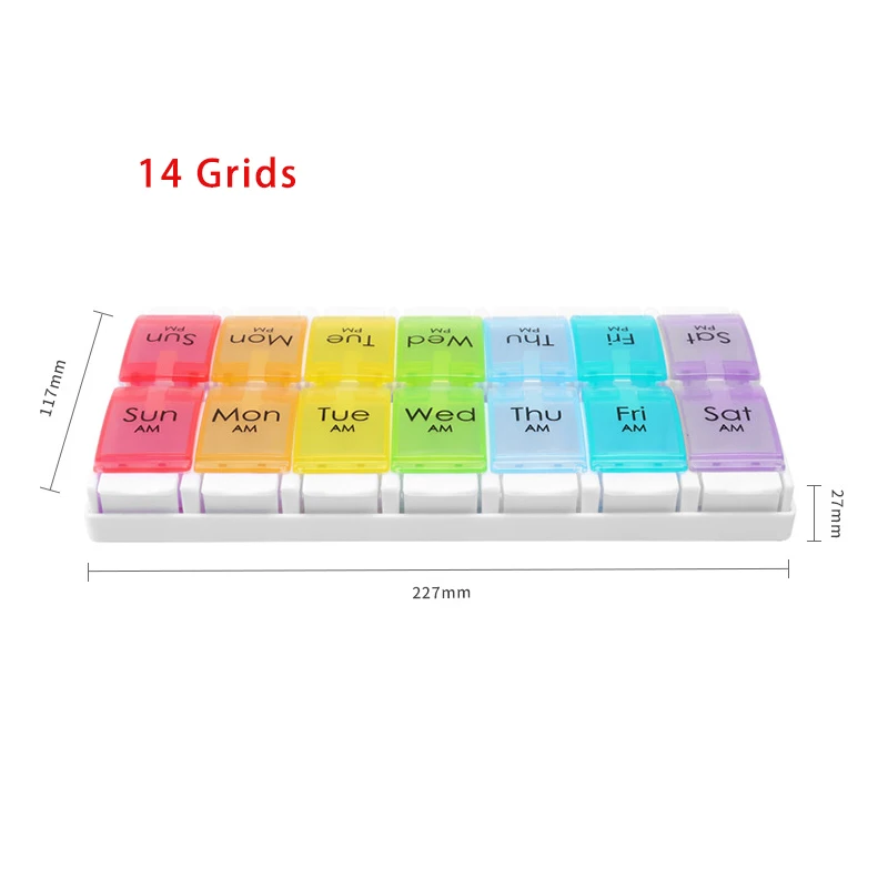 Double-Open 14 Grids Weekly Storage Pill 7 Day Medicine Tray Vitamin Tablet Case Box Organizer Pill Organizer
Double-Open 14 Grids Weekly Storage Pill 7 Day Medicine Tray Vitamin Tablet Case Box Organizer Pill Organizer