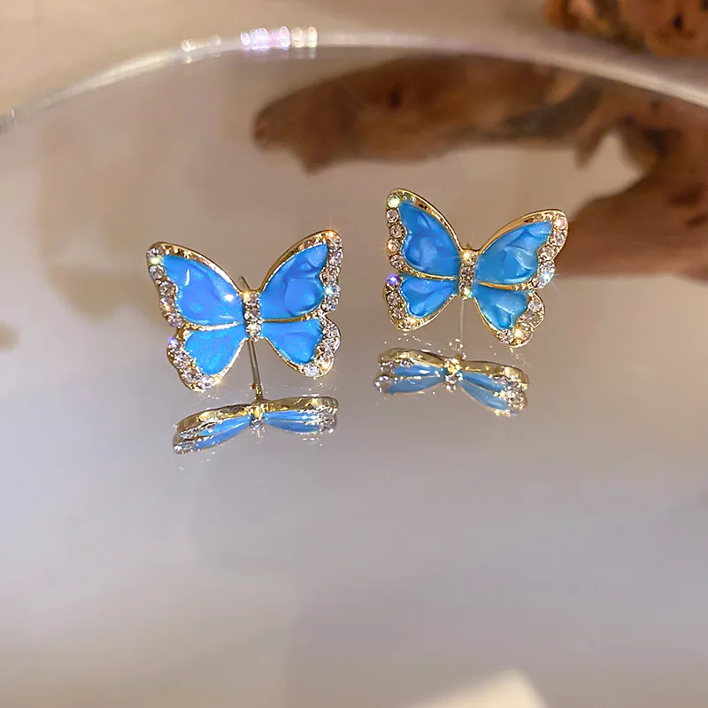 Fashion Trend Exquisite Dripping Oil Diamond Butterfly Women Gift Earrings Super Fairy Temperament Earrings Women Wholesale
Fashion Trend Exquisite Dripping Oil Diamond Butterfly Women Gift Earrings Super Fairy Temperament Earrings Women Wholesale