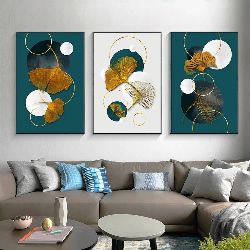 Wall Art Modern Abstract Mural Luxury Ginkgo Leaf Canvas Painting Poster Printing Living Room Home Wall Decoration Cuadros 
Wall Art Modern Abstract Mural Luxury Ginkgo Leaf Canvas Painting Poster Printing Living Room Home Wall Decoration Cuadros