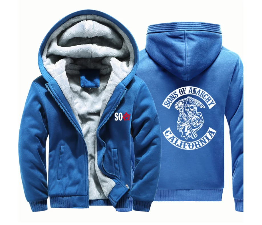 Мужская зимняя флисовая толстовка SOA Sons of толстовки анархия, утепленное камуфляжное пальто, толстовка на молнии, мужские толстовки с принто... 
Мужская зимняя флисовая толстовка SOA Sons of толстовки анархия, утепленное камуфляжное пальто, толстовка на молнии, мужские толстовки с принто...