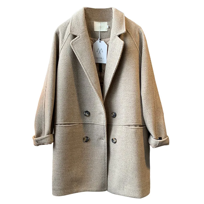 Women's Woolen Coat 2020 New Autumn Winter Thick Outwear Loose Single Breasted Long Sleeve Wool Blends Coats Casual Overcoat
Women's Woolen Coat 2020 New Autumn Winter Thick Outwear Loose Single Breasted Long Sleeve Wool Blends Coats Casual Overcoat