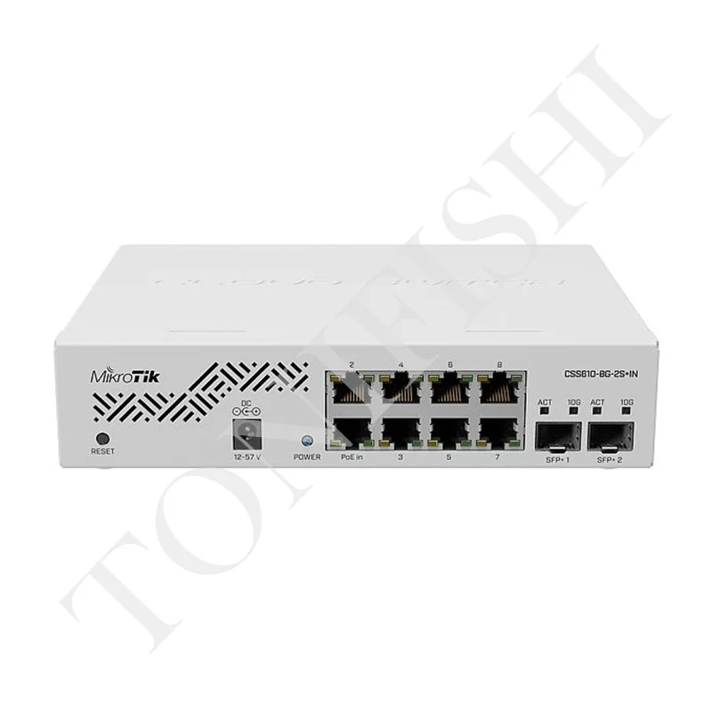 Коммутатор MikroTik CSS610-8G-2S + 10-портовый Интеллектуальный сетевой коммутатор 10G -