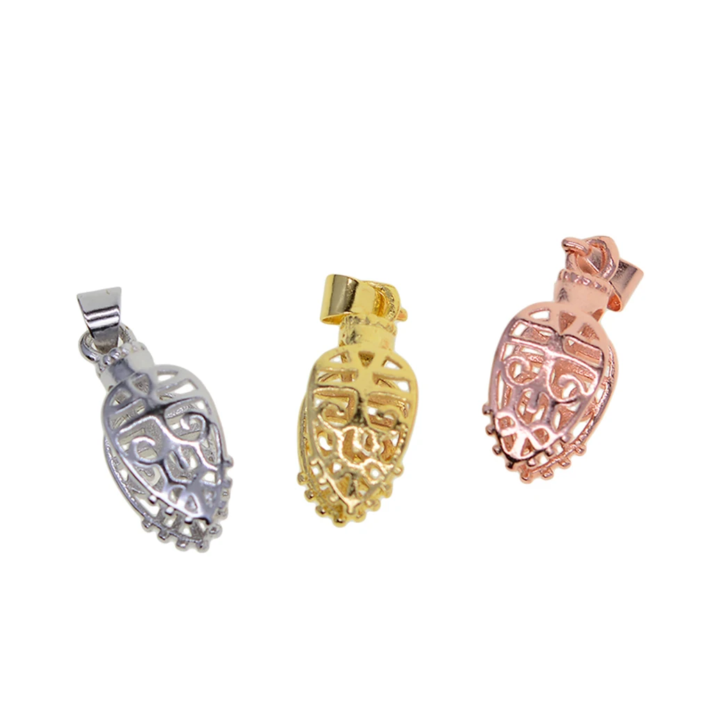 18 Piece 3 Colors Brass Filigree Necklace Pendant Dangle Charms Pinch Bails Clasp Clip Jewelry Making Findings Connectors | Украшения и