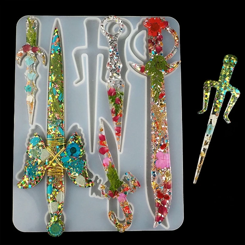 Dagger Epoxy Resin Mold Jewelry Pendant Silicone Mould DIY Crafts Decorations Keychain Casting Tool
Dagger Epoxy Resin Mold Jewelry Pendant Silicone Mould DIY Crafts Decorations Keychain Casting Tool