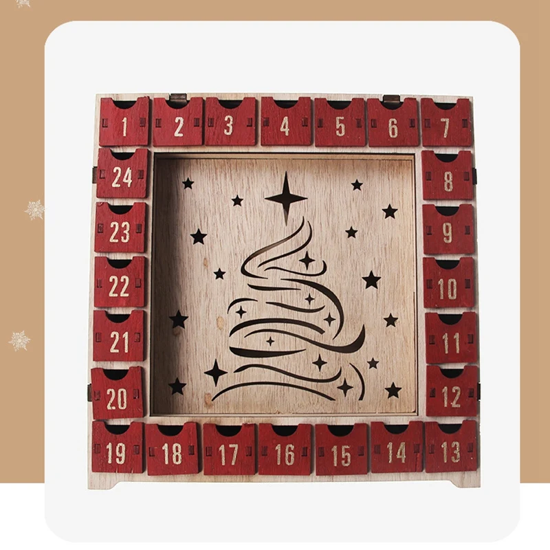 Рождественский деревянный подарок календарь обратного отсчета украшения 24