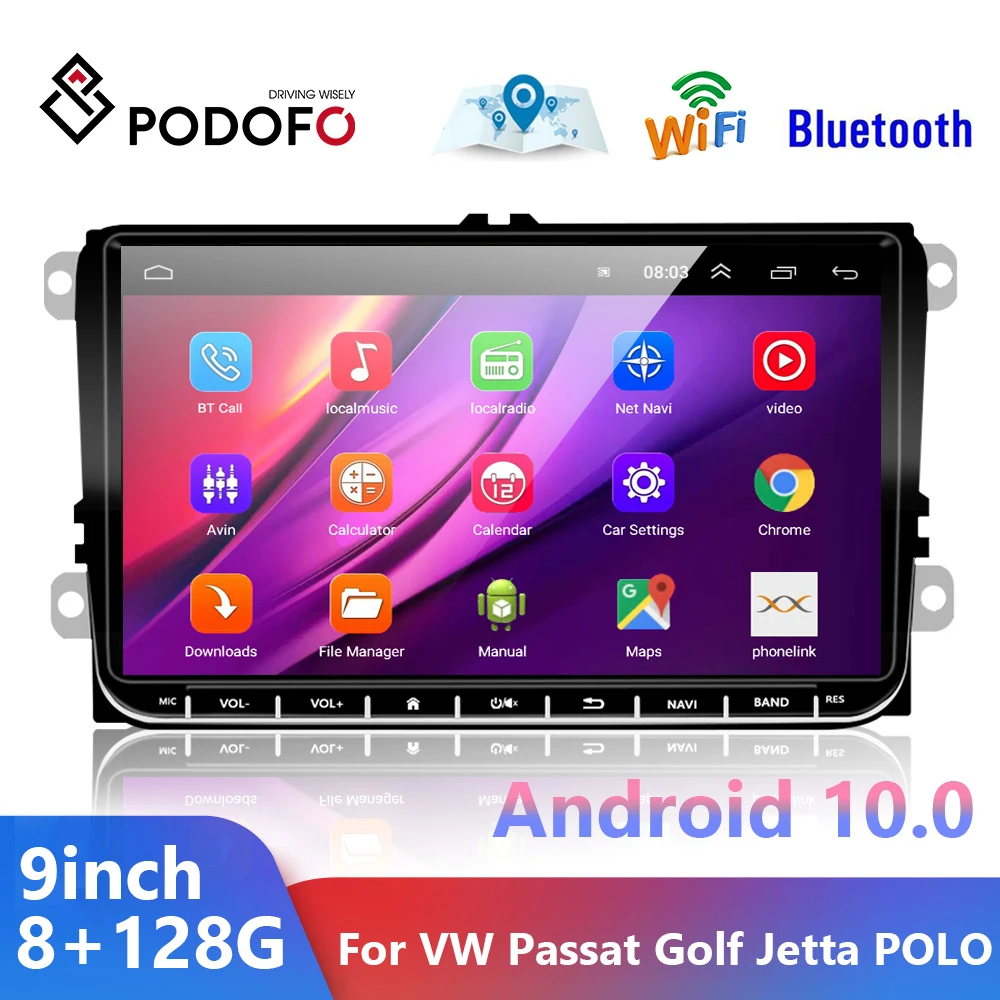 Podofo Android 10.0 2Din Car Radio Carplay 8G+128G Stereo Receiver For VW Volkswagen Golf Polo Skoda Octavia Tiguan Passat b6 b7
Podofo Android 10.0 2Din Car Radio Carplay 8G+128G Stereo Receiver For VW Volkswagen Golf Polo Skoda Octavia Tiguan Passat b6 b7