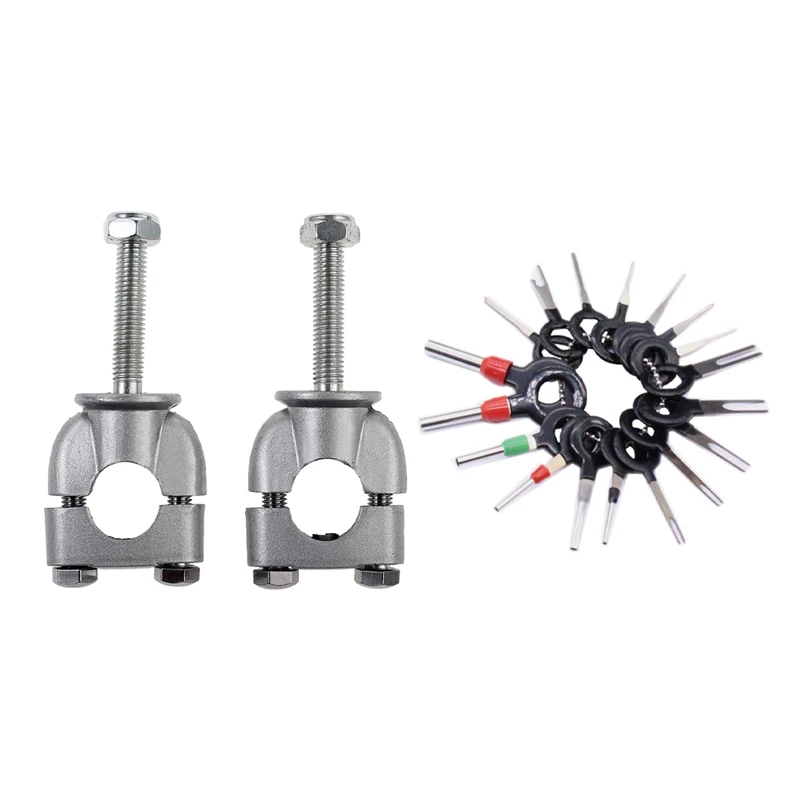 2Pcs 22mm Motorbike Motorcycle Handle Bar Risers Clamp Mount Silver with 18Pcs Wire Terminal Removal Tool
2Pcs 22mm Motorbike Motorcycle Handle Bar Risers Clamp Mount Silver with 18Pcs Wire Terminal Removal Tool