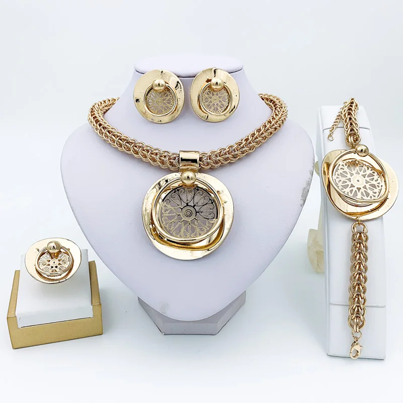 African Jewelry Set Round Shape Necklace Big Pendant Retro Style Party Bracelet Earrings Ring for Women Wedding Jewelry
African Jewelry Set Round Shape Necklace Big Pendant Retro Style Party Bracelet Earrings Ring for Women Wedding Jewelry