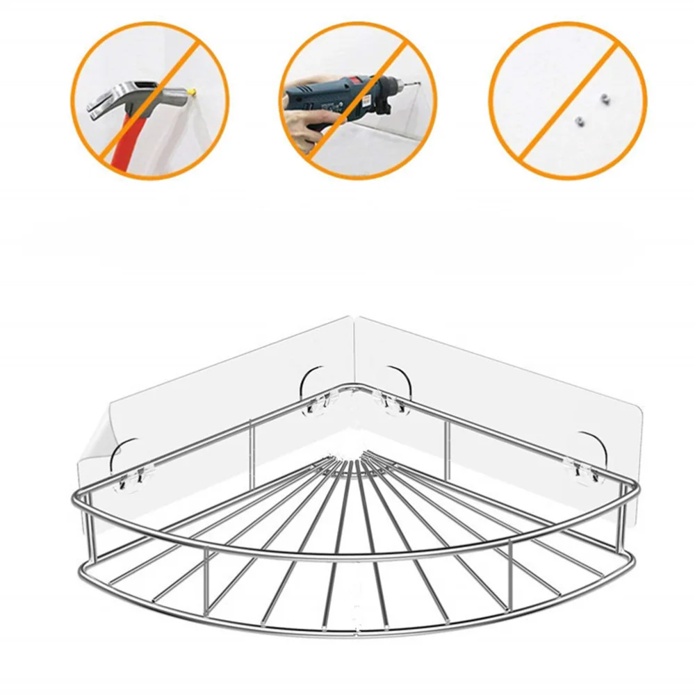 2pcs Drilling Adhesive Corner Shelf Wall Mounted Stainless Steel Caddy Storage Rack Organizer
2pcs Drilling Adhesive Corner Shelf Wall Mounted Stainless Steel Caddy Storage Rack Organizer