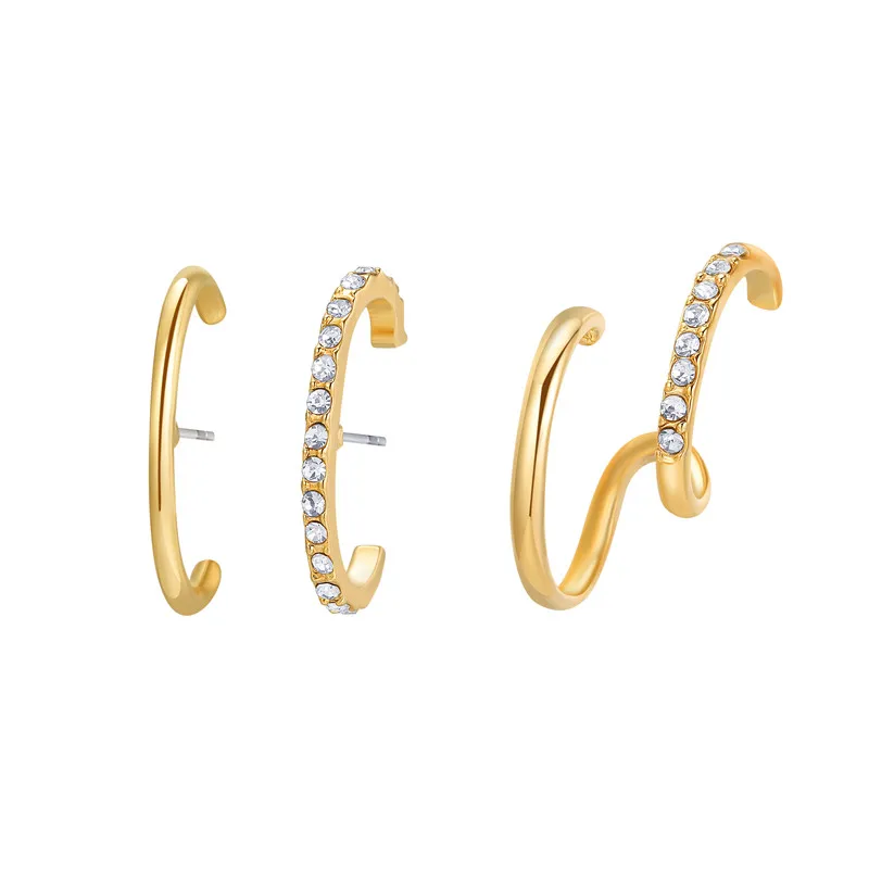 JIAN 3Pcs New Fashion Metal Stud Earrings for Women Men No Hole Ear Clip Cuff Crystal Rhinestone Curve Geometric Jewelry
JIAN 3Pcs New Fashion Metal Stud Earrings for Women Men No Hole Ear Clip Cuff Crystal Rhinestone Curve Geometric Jewelry