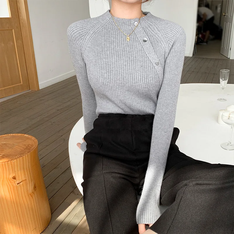 Thickened Sweater Autumn Women's 2020 New Half High Neck Bottoming Shirt Slim Fitting Cover with Versatile Knitwear Buttons
Thickened Sweater Autumn Women's 2020 New Half High Neck Bottoming Shirt Slim Fitting Cover with Versatile Knitwear Buttons