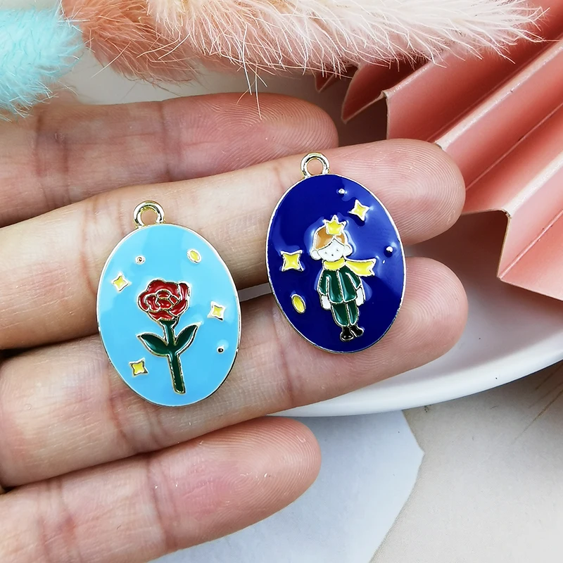 10pcs Cartoon Boy Rose Metal Charms Oval Shaped Enamel Charm Pendants Fit Bracelet Earring Jewelry Diy Accessory Cute Finding
10pcs Cartoon Boy Rose Metal Charms Oval Shaped Enamel Charm Pendants Fit Bracelet Earring Jewelry Diy Accessory Cute Finding