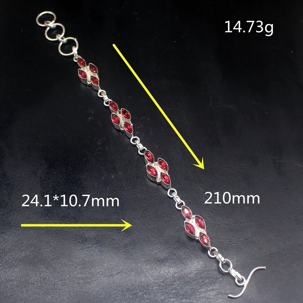 Gemstonefactory Jewelry Big Promotion Single Unique 925 Silver Glowing Red Topaz Lady Women Chain Links Bracelet 21cm 20213344
Gemstonefactory Jewelry Big Promotion Single Unique 925 Silver Glowing Red Topaz Lady Women Chain Links Bracelet 21cm 20213344