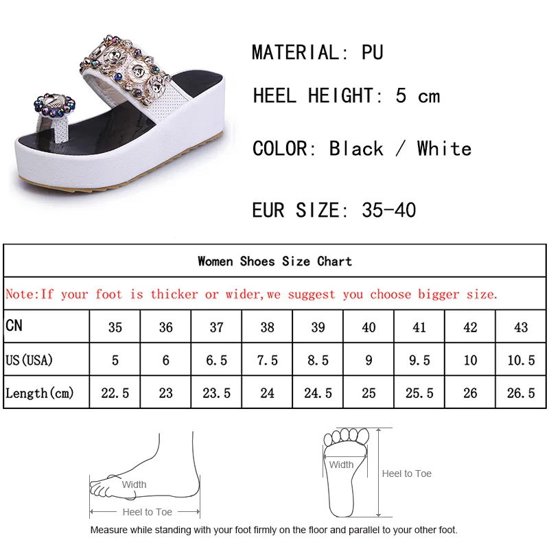 2019 Summer Women Wedges Platform Slippers Slides Fashion Crystals Sandals Rhinestones Beach Flip Flops Black White
2019 Summer Women Wedges Platform Slippers Slides Fashion Crystals Sandals Rhinestones Beach Flip Flops Black White