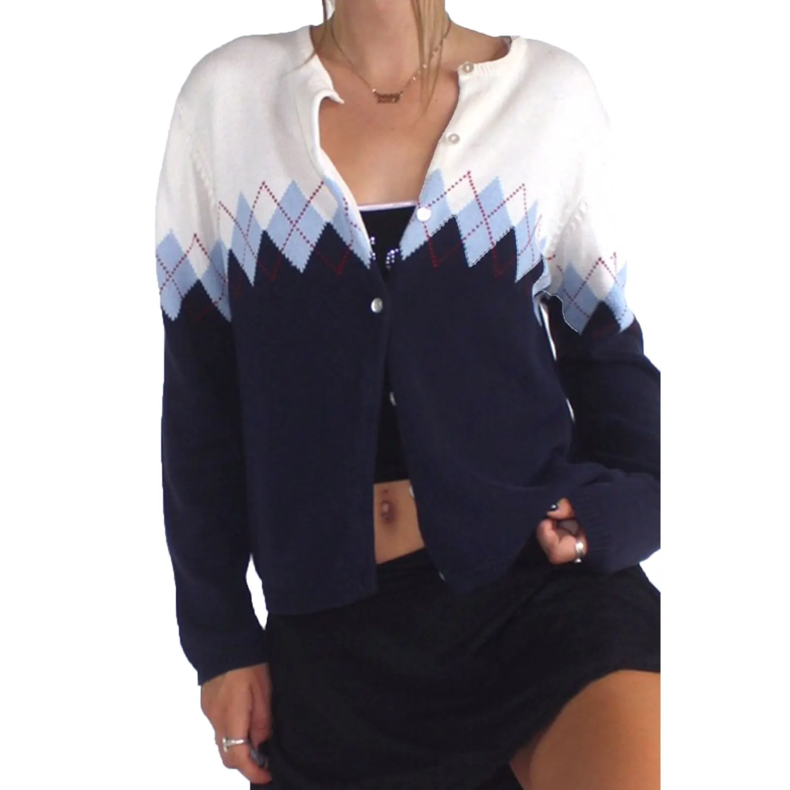 2020 Vintage Geometric Argyle Sweater Women Autumn Warm Long Sleeve Outerwear Elegant Ladies V-Neck Chic Knit Cardigan Tops
2020 Vintage Geometric Argyle Sweater Women Autumn Warm Long Sleeve Outerwear Elegant Ladies V-Neck Chic Knit Cardigan Tops