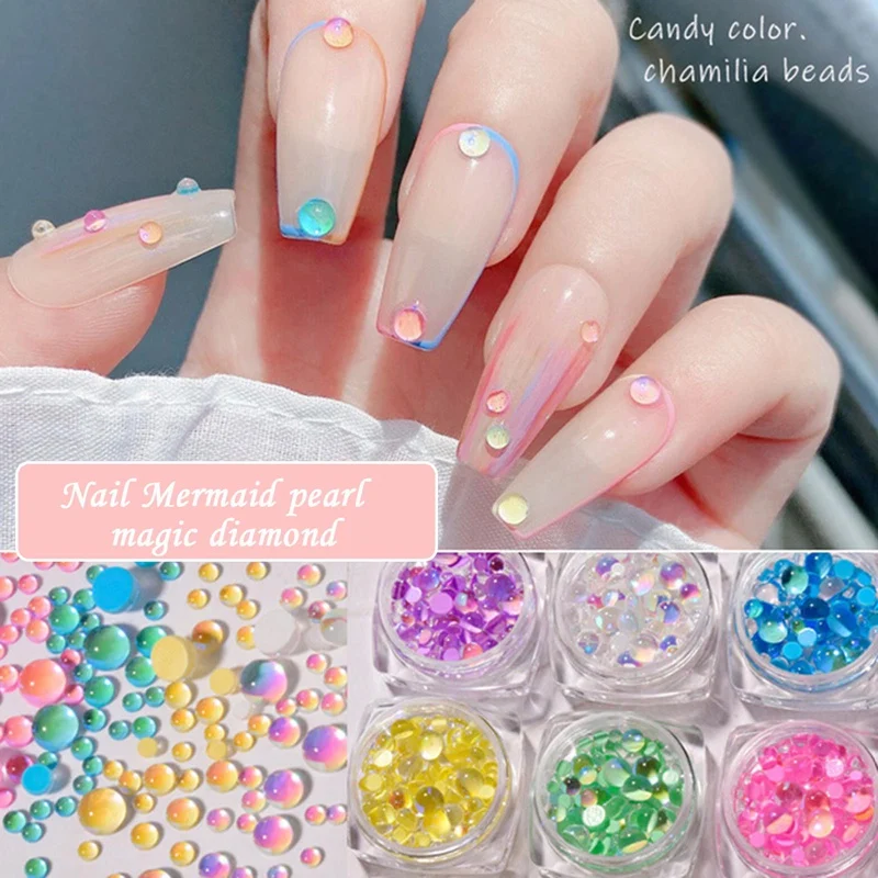 Candy Colors Mixed Size Mermaid Round Glass Crystal Beads AB 3D Nail Art Rhinestones DIY Flatback Acrylic Stones Decorations
Candy Colors Mixed Size Mermaid Round Glass Crystal Beads AB 3D Nail Art Rhinestones DIY Flatback Acrylic Stones Decorations