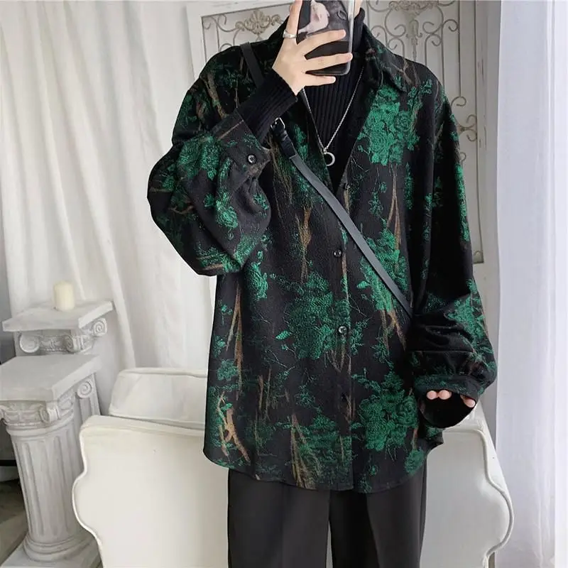 shirt men spring autumn retro Retro temperament rose printed long-sleeve shirts Korean fashion loose male casual oversized coat
shirt men spring autumn retro Retro temperament rose printed long-sleeve shirts Korean fashion loose male casual oversized coat