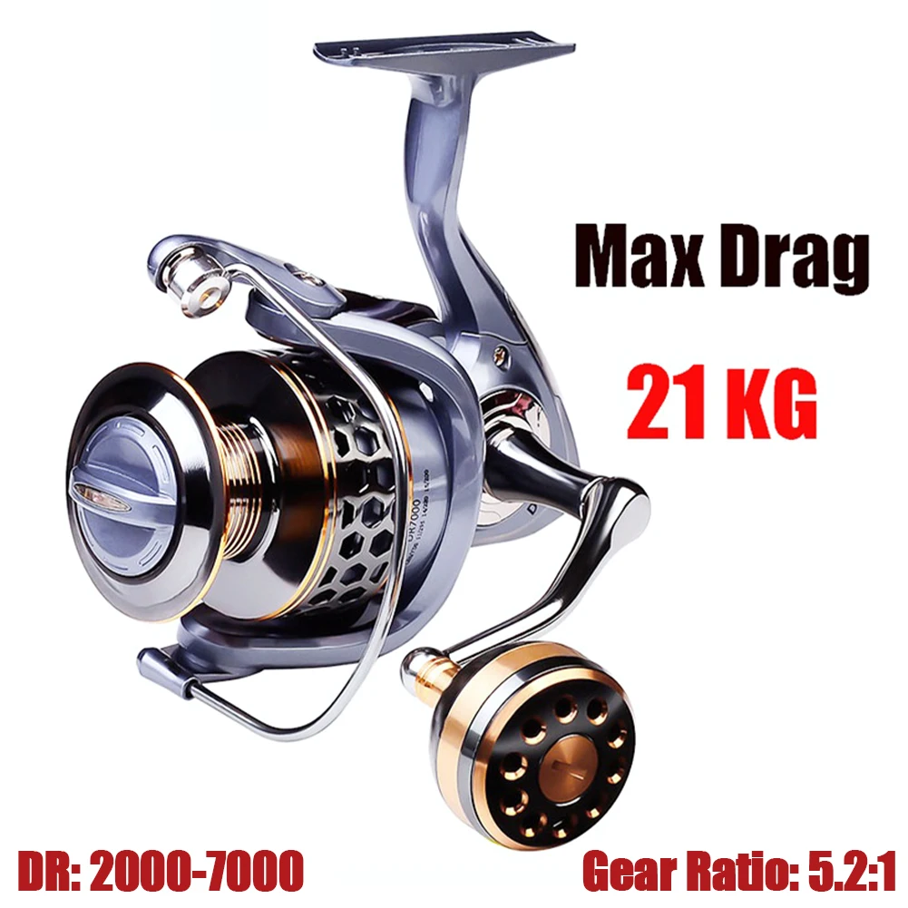 Max Drag 21KG Fishing Reel Spinning 5.2:1 Ratio High Speed Spinning Reel Fishing Reels Bait Casting Saltwater Fishing Accessorie
Max Drag 21KG Fishing Reel Spinning 5.2:1 Ratio High Speed Spinning Reel Fishing Reels Bait Casting Saltwater Fishing Accessorie