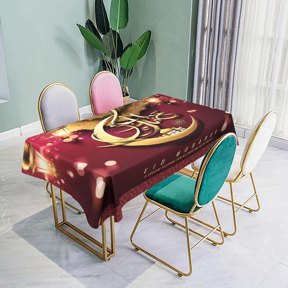 140x180cm Muslim Eid Mubarak Printed Tablecloth Waterproof Rectangle Dining Tablecloth Kitchen Table Cover Ramadan Home Decor
140x180cm Muslim Eid Mubarak Printed Tablecloth Waterproof Rectangle Dining Tablecloth Kitchen Table Cover Ramadan Home Decor