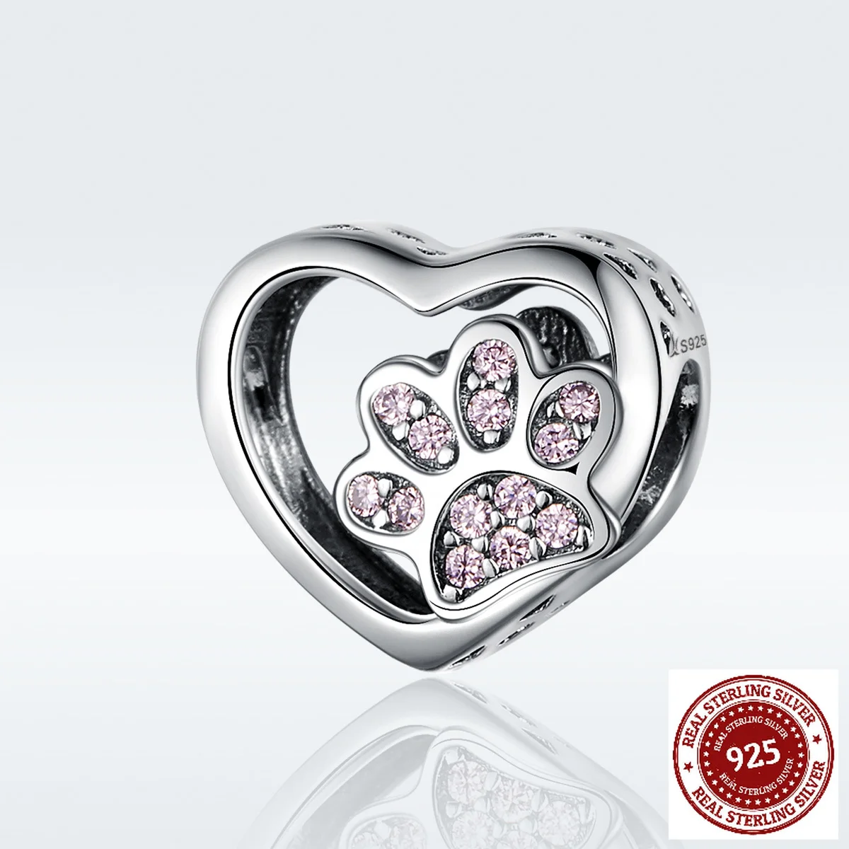 Heart-shaped Cat Paw Print S925 Sterling Silver Beads Fashion DIY Jewelry Accessories
Heart-shaped Cat Paw Print S925 Sterling Silver Beads Fashion DIY Jewelry Accessories