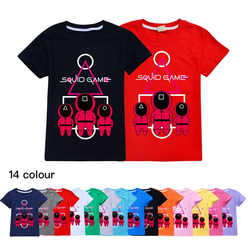 Summer Squid game T-shirt Short Sleeve Cartoon Funny Harajuku T-shirt For Kids Boys girls 3D Print Tops Hip Hop Children Clothes
Summer Squid game T-shirt Short Sleeve Cartoon Funny Harajuku T-shirt For Kids Boys girls 3D Print Tops Hip Hop Children Clothes