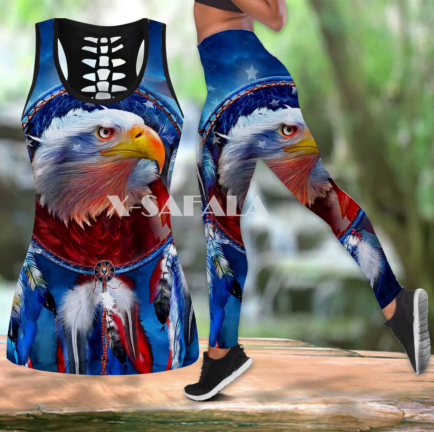 Native Indian Eagle Animal Art Two Piece Yoga Set Women 3D Print Hollow Out Tank Top High Waist Legging Summer Casual Sport-2
Native Indian Eagle Animal Art Two Piece Yoga Set Women 3D Print Hollow Out Tank Top High Waist Legging Summer Casual Sport-2