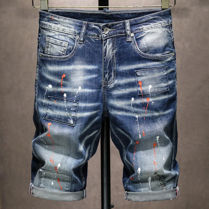 2021 Summer New Retro Short Jeans Men Fashion Street Style Hole Doodle Pattern Stretch Denim Shorts Male Brand Clothes
2021 Summer New Retro Short Jeans Men Fashion Street Style Hole Doodle Pattern Stretch Denim Shorts Male Brand Clothes