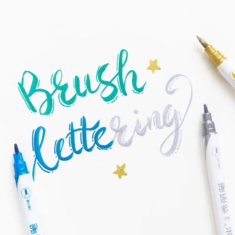 10 Different Nice Metallic Color Brush Pen Dual Side Drawing Art Marker Liner DIY Lettering Diary Album Paint Calligraphy A6529
10 Different Nice Metallic Color Brush Pen Dual Side Drawing Art Marker Liner DIY Lettering Diary Album Paint Calligraphy A6529