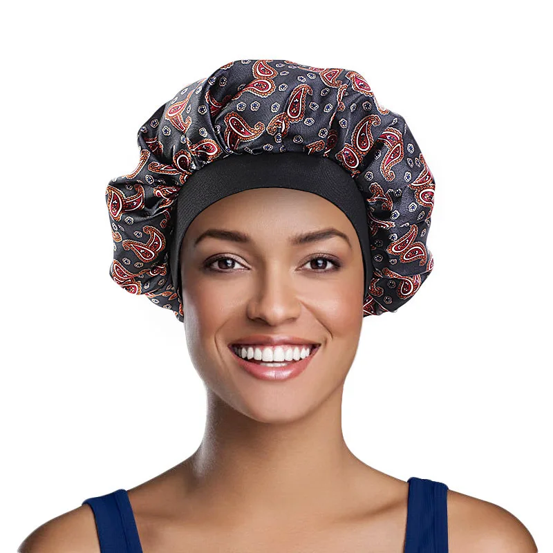 Large African Printed Nightcap Women's Headgear Silky Dyed Elastic Cap Women's Headgear Hat Hair Accessories New Fashion 
Large African Printed Nightcap Women's Headgear Silky Dyed Elastic Cap Women's Headgear Hat Hair Accessories New Fashion