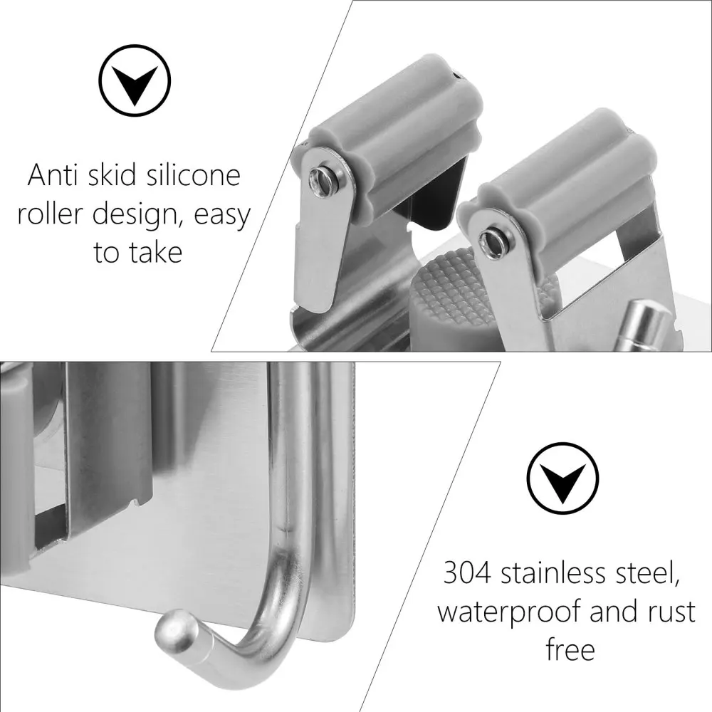Stainless Steel Mop Broom Holder Punch-free Mop Organizer Wall Mounted Hook
Stainless Steel Mop Broom Holder Punch-free Mop Organizer Wall Mounted Hook