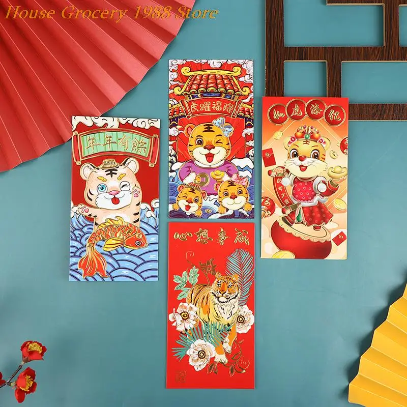 6PCS Tiger 2022 Chinese Lucky Red Envelopes New Year Red Envelopes Pieces Of National Tide Big Red Envelopes For The Year 
6PCS Tiger 2022 Chinese Lucky Red Envelopes New Year Red Envelopes Pieces Of National Tide Big Red Envelopes For The Year