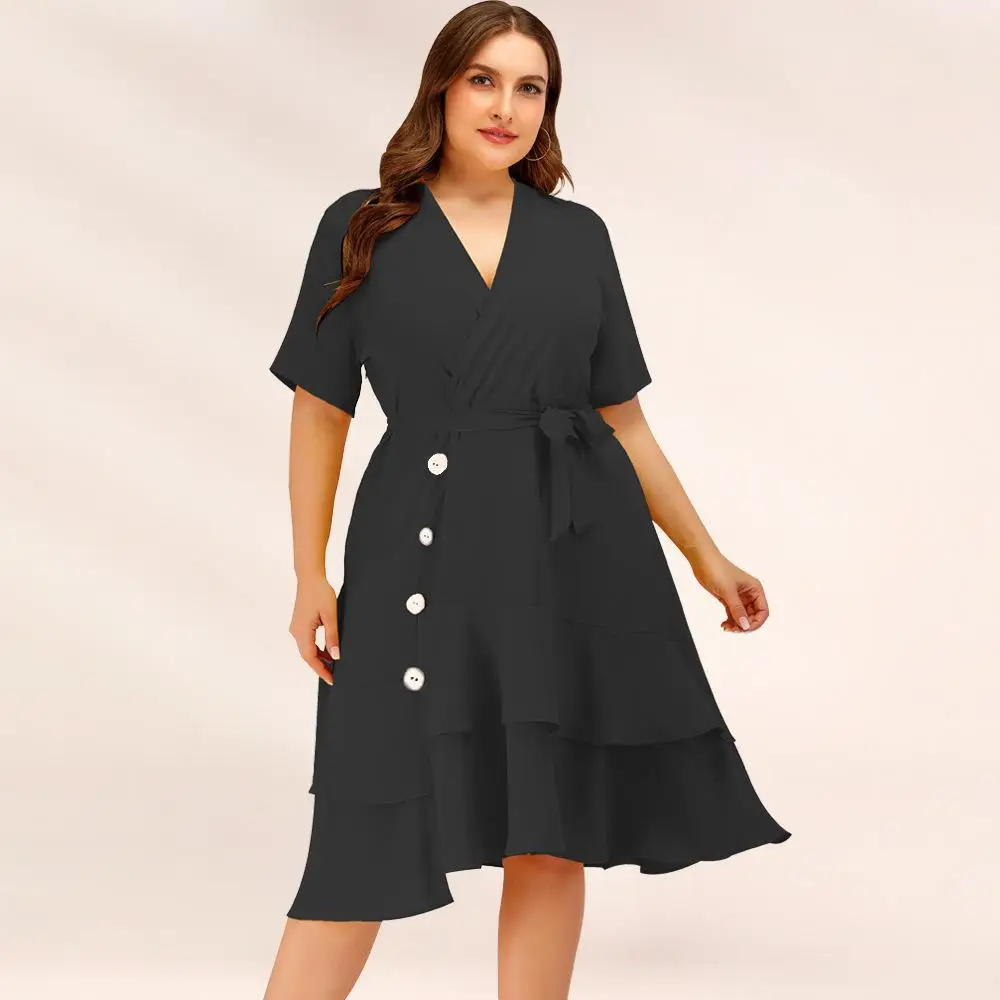 5XL 2020 Plus Size Women Summer Dress V-neck Yellow Black Elegant Ruffles Party Dress Casual Simple Office Work Big Size Dress
5XL 2020 Plus Size Women Summer Dress V-neck Yellow Black Elegant Ruffles Party Dress Casual Simple Office Work Big Size Dress
