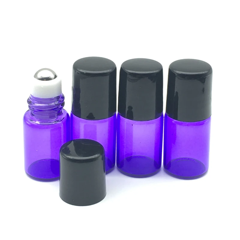 500pcs 2ml Purple-Blue Glass Roller Bottle Perfume Sample Liquid for Essential Oil Refillable Roll On | Красота и здоровье