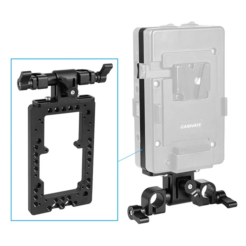 CAMVATE Double-faced Battery Plate Annular Type With Adjustable 15mm Rod Clamp 360 Swivel C2204 
CAMVATE Double-faced Battery Plate Annular Type With Adjustable 15mm Rod Clamp 360 Swivel C2204