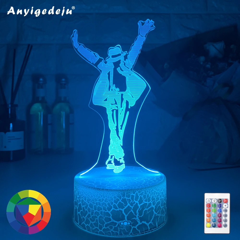 

Michael Jackson Dancing Figure Led Night Light 3d Illusion Color Changing Nightlight for Home Decoration Bedside Table Lamp Gift