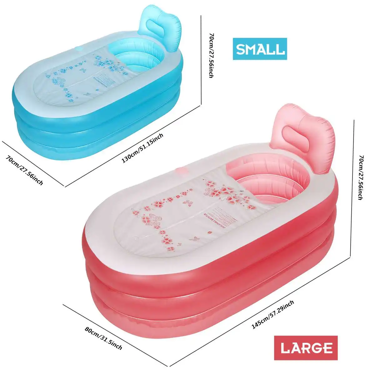 130cm/150cm 2 Colors Folding Baby Inflatable & Portable Bathtubs Relaxing Swimming Pool PVC Household Inflatable Tub
130cm/150cm 2 Colors Folding Baby Inflatable & Portable Bathtubs Relaxing Swimming Pool PVC Household Inflatable Tub