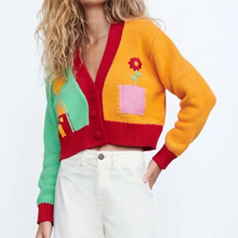 WXWT женский модный вязаный кардиган в стиле пэчворк, свитер с V-образным вырезом и длинным рукавом, Женские Элегантные Осенние Топы BB1841
WXWT женский модный вязаный кардиган в стиле пэчворк, свитер с V-образным вырезом и длинным рукавом, Женские Элегантные Осенние Топы BB1841
