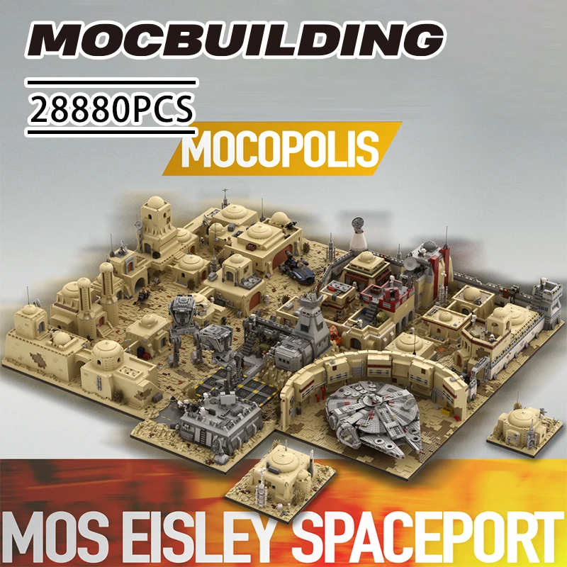 Star Movie Tatooine Mos Eisley Spaceport MOC Space Wars Street view building model Large scale UCS Puzzle Bricks Toys Gifts
Star Movie Tatooine Mos Eisley Spaceport MOC Space Wars Street view building model Large scale UCS Puzzle Bricks Toys Gifts