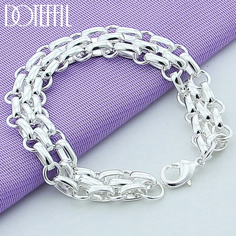 DOTEFFIL 925 Sterling Silver Lnterlocking Circle Bracelet For Women Fashion Charm Wedding Engagement Party Jewelry
DOTEFFIL 925 Sterling Silver Lnterlocking Circle Bracelet For Women Fashion Charm Wedding Engagement Party Jewelry