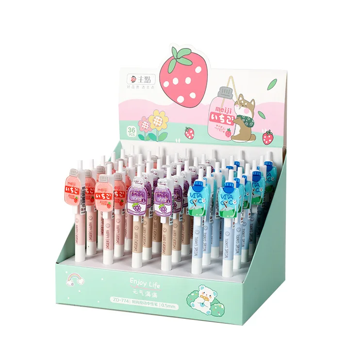 36 pcs/lot Kawaii Fruit Sakura Press Gel Pens For Writing Cute Lucky Cat Black ink Signature Pens Office School Supplies
36 pcs/lot Kawaii Fruit Sakura Press Gel Pens For Writing Cute Lucky Cat Black ink Signature Pens Office School Supplies