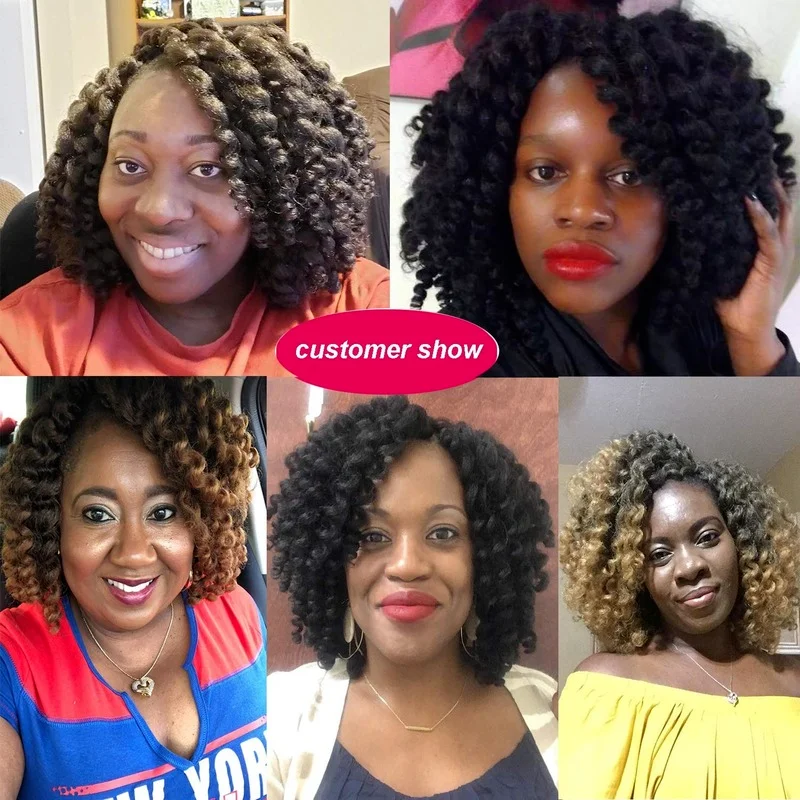 8Inch Ombre Jumpy Wand Curl Crochet Braids 22Strands/1pack Jamaican Bounce Curl Synthetic Crochet Hair Extension for Black Women
8Inch Ombre Jumpy Wand Curl Crochet Braids 22Strands/1pack Jamaican Bounce Curl Synthetic Crochet Hair Extension for Black Women