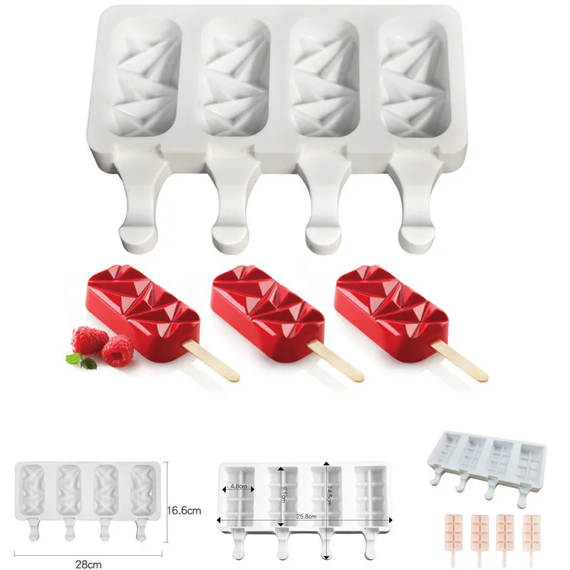 4 Hole Ice Cream Silicone Mold DIY Popsicle Making Tool Practical Popsicle Mold Creative Kitchen Accessories Non-stick Portable
4 Hole Ice Cream Silicone Mold DIY Popsicle Making Tool Practical Popsicle Mold Creative Kitchen Accessories Non-stick Portable