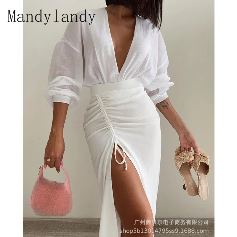 Женская элегантная длинная юбка Mandylandy, сексуальная новая модная облегающая юбка с высокой талией и разрезом
Женская элегантная длинная юбка Mandylandy, сексуальная новая модная облегающая юбка с высокой талией и разрезом