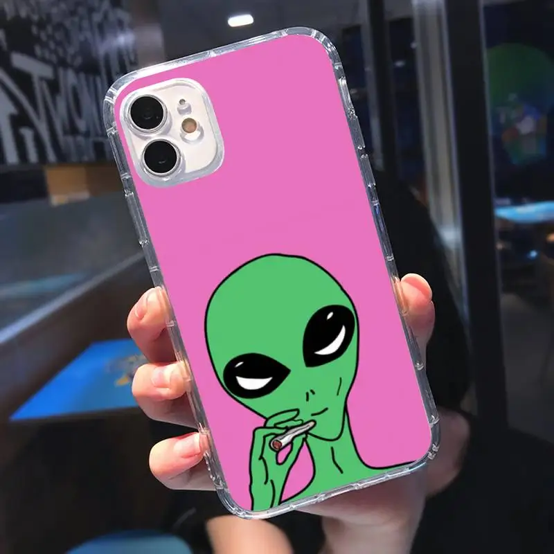 Alien Smoking Weed Phone Case Transparent soft For iphone 5 5s 5c se 6 6s 7 8 11 12 plus mini x xs xr pro max
Alien Smoking Weed Phone Case Transparent soft For iphone 5 5s 5c se 6 6s 7 8 11 12 plus mini x xs xr pro max