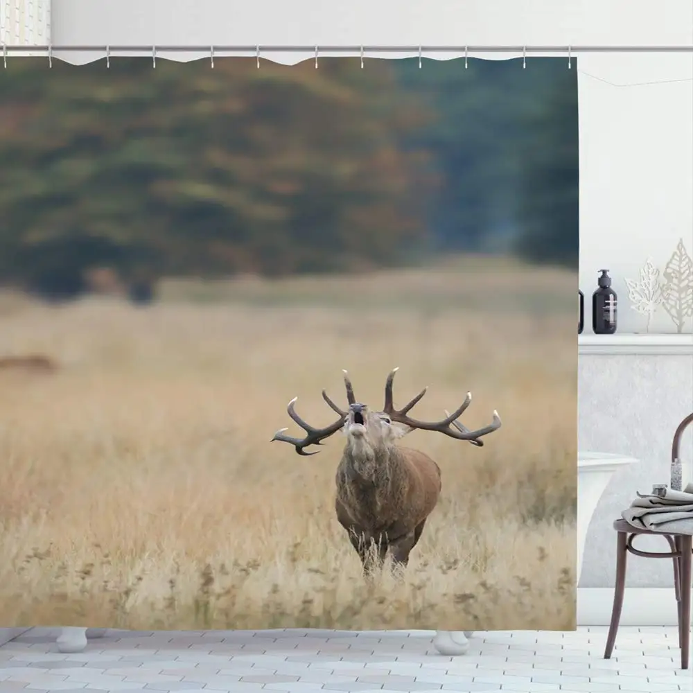 Shower Curtain Set with Hooks 60x72 European Roar Red Deer Hormone Rutting Autumn Orange Mating Yellow Grass Nature Design
Shower Curtain Set with Hooks 60x72 European Roar Red Deer Hormone Rutting Autumn Orange Mating Yellow Grass Nature Design