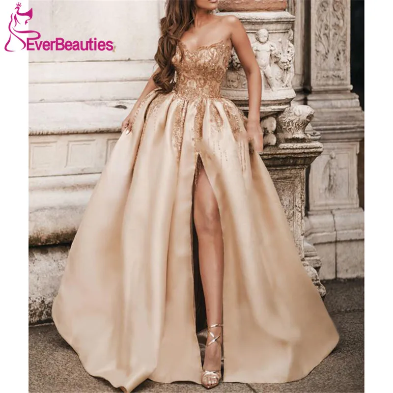 Sweetheart Prom Dresses Long 2021 Satin Lace Evening Dress Ball Gown Formal Party Gowns Side Split Robes De Soirée
Sweetheart Prom Dresses Long 2021 Satin Lace Evening Dress Ball Gown Formal Party Gowns Side Split Robes De Soirée